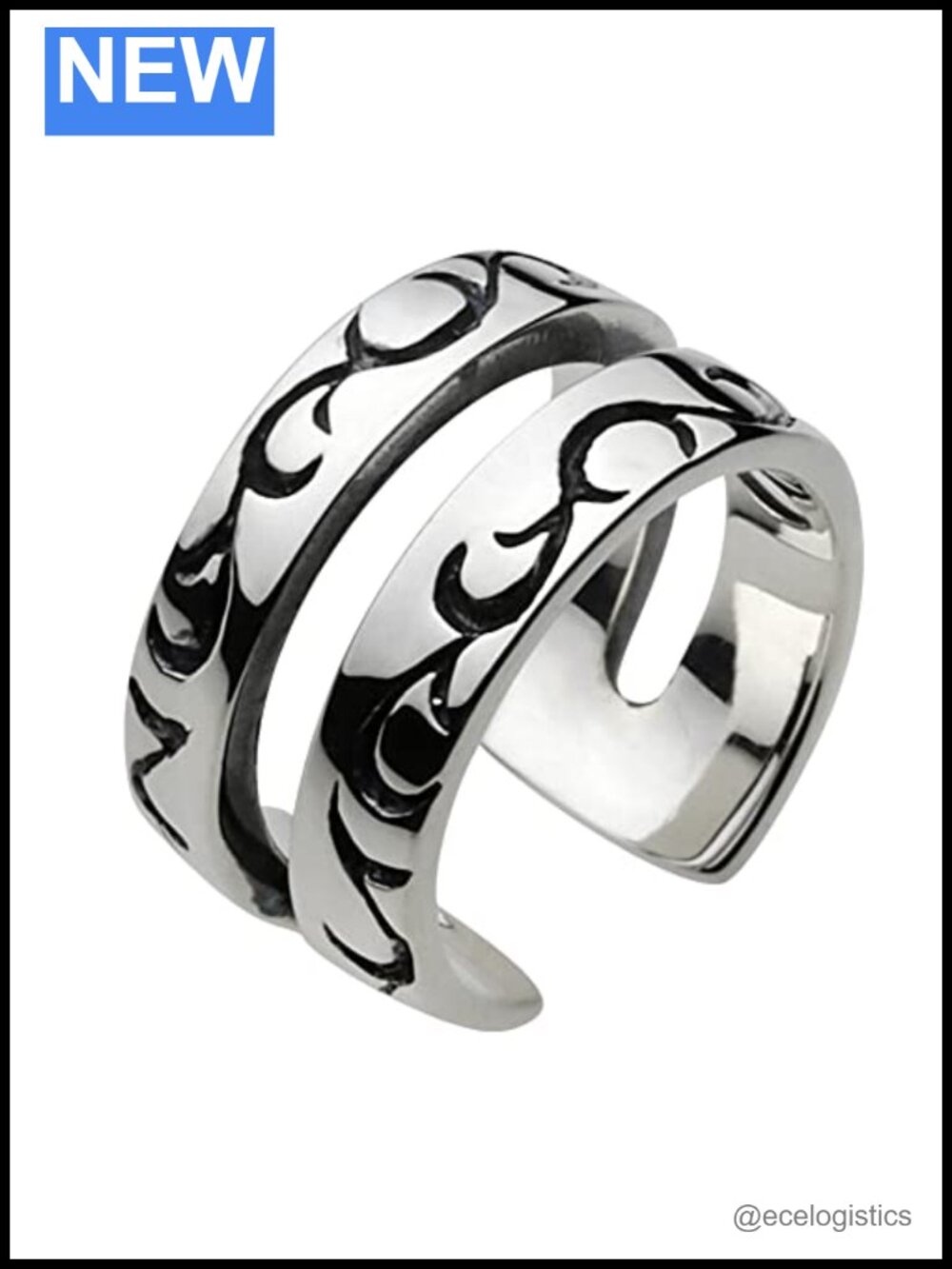 Sterling Silver 925 Ear Cuff Non-Pierced Vine Openwork